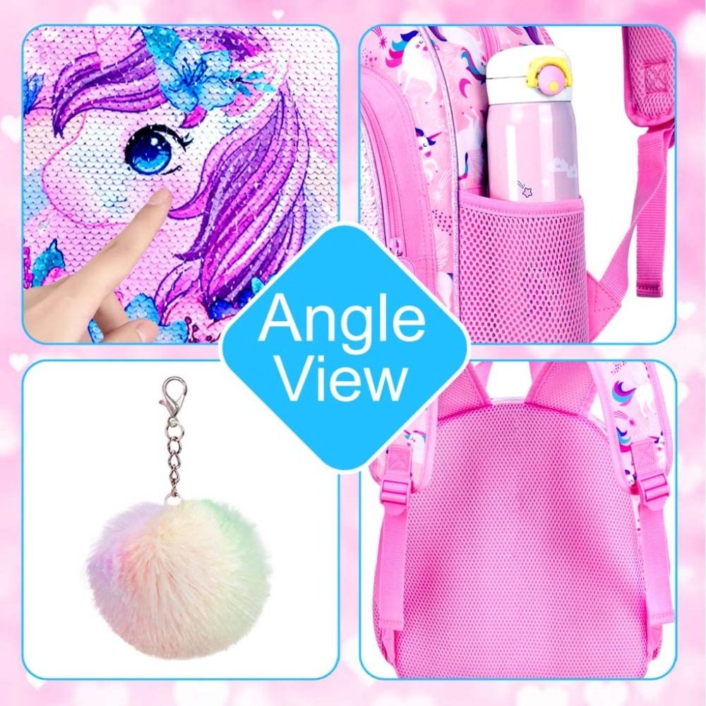 New Toddler Backpack for Girls, Kids Cute Unicorn Preschool Bookbag,Kindergarten - Picture 9 of 14